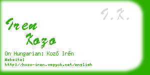 iren kozo business card